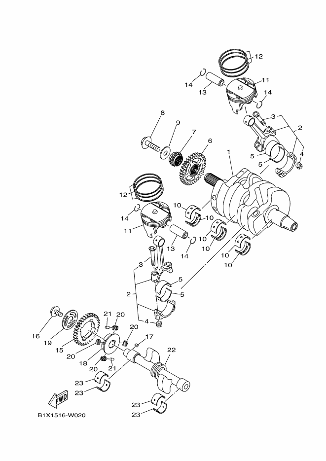 YAMAHA YZF-R3 (2022-2024) - CRANKSHAFT & PISTON | Tenkateracingproducts.com