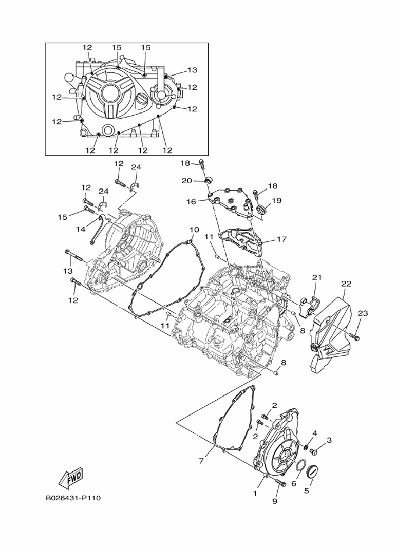 YAMAHA YZF-R3 (2019-2021) - CRANKCASE COVER 1 | Tenkateracingproducts.com