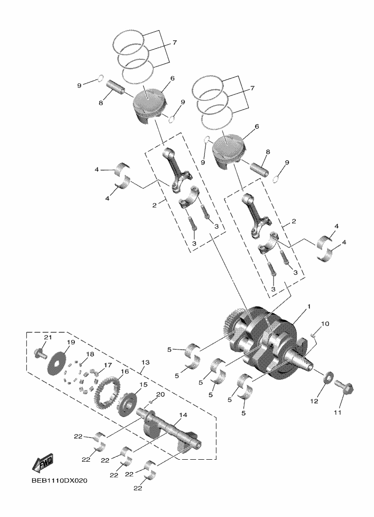 YAMAHA YZF-R7 (2022-2024) - CRANKSHAFT & PISTON | Tenkateracingproducts.com