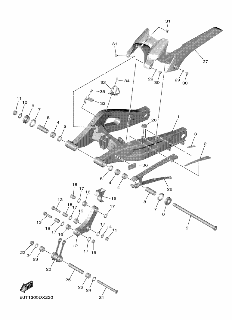 YAMAHA YZF-R7 (2022-2024) - REAR ARM  | Tenkateracingproducts.com