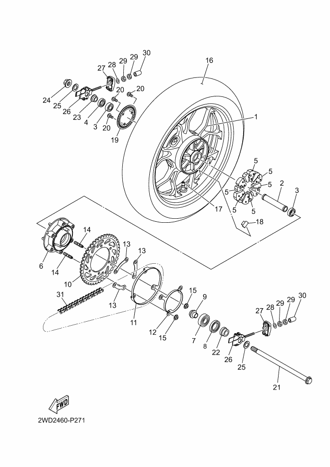 YAMAHA YZF-R3 (2022-2024) - REAR WHEEL | Tenkateracingproducts.com