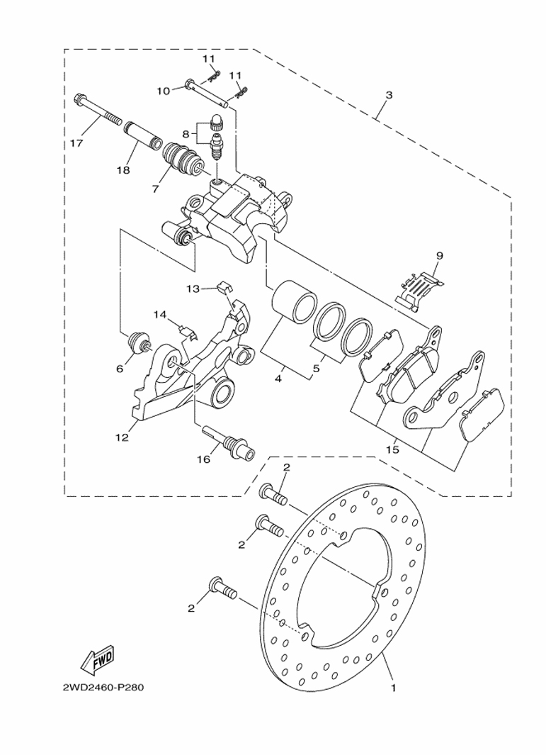 YAMAHA YZF-R3 (2019-2021) - REAR BRAKE CALIPER | Tenkateracingproducts.com