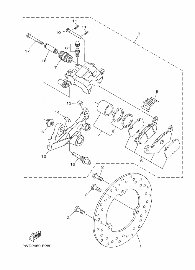 YAMAHA YZF-R3 (2022-2024) - REAR BRAKE CALIPER | Tenkateracingproducts.com