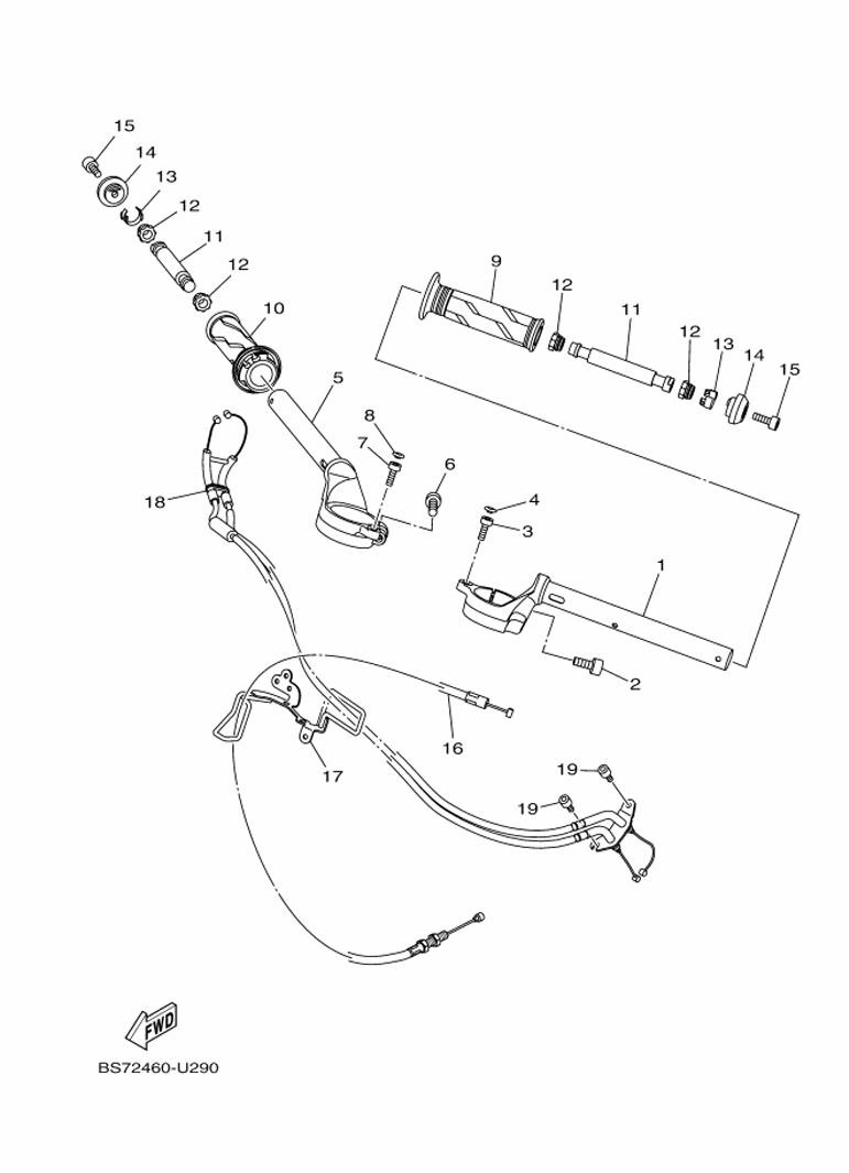 YAMAHA YZF-R3 (2019-2021) - STEERING HANDLE CABLE | Tenkateracingproducts.com