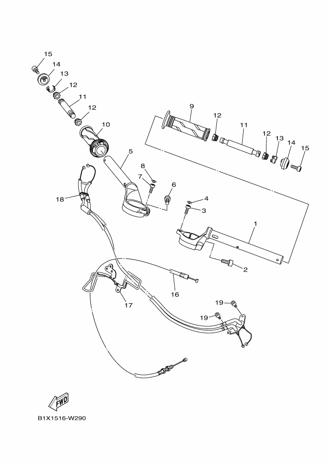 YAMAHA YZF-R3 (2022-2024) - STEERING HANDLE CABLE | Tenkateracingproducts.com