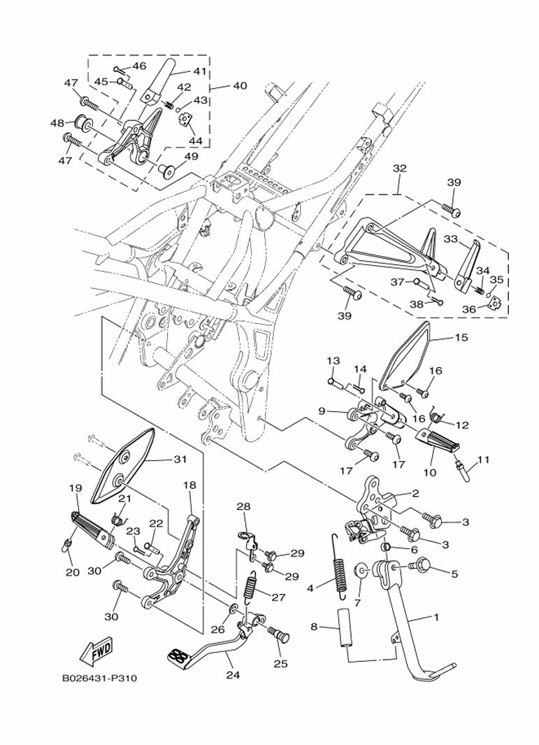 YAMAHA YZF-R3 (2019-2021) - STAND FOOTREST | Tenkateracingproducts.com