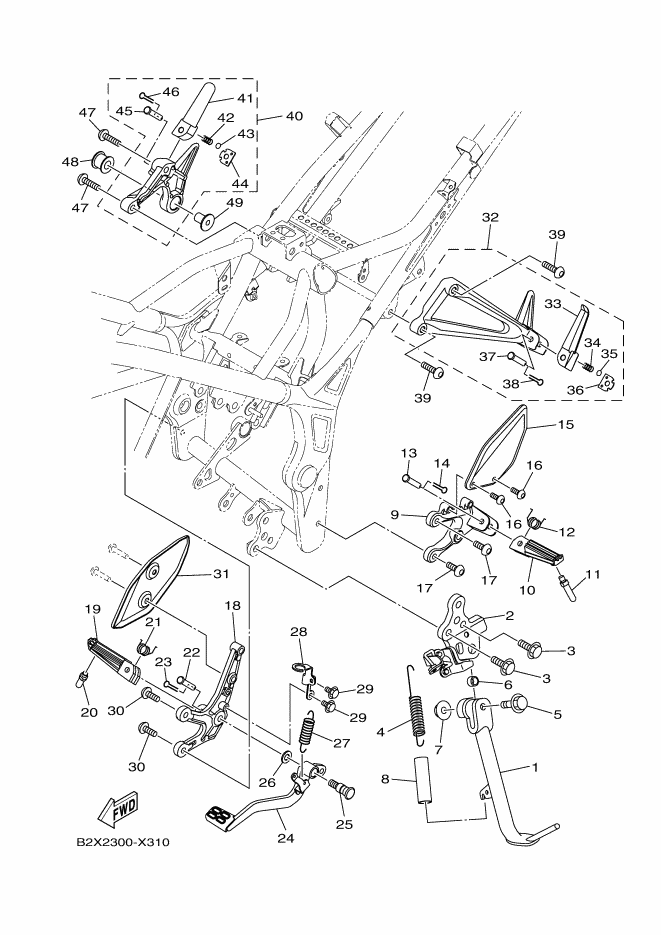 YAMAHA YZF-R3 (2022-2024) - STAND FOOTREST | Tenkateracingproducts.com