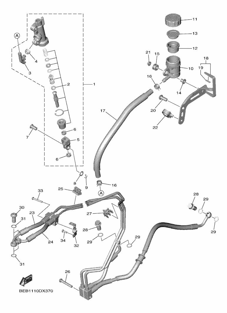 YAMAHA YZF-R7 (2022-2024) - REAR MASTER CYLINDER