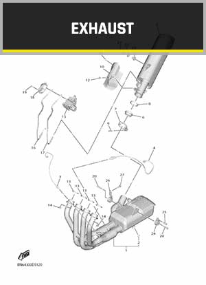 YAMAHA YZF-R6 RJ27 (2017-2021) OEM EXHAUST PARTS | Tenkateracingproducts.com