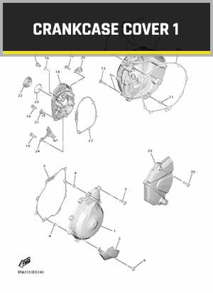 YAMAHA YZF-R6 RJ27 (2017-2021) OEM CRANKCASE COVER 1 PARTS | Tenkateracingproducts.com