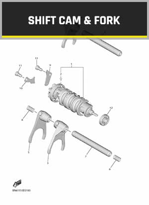 YAMAHA YZF-R6 RJ27 (2017-2021) OEM SHIFT CAM & FORK PARTS | Tenkateracingproducts.com