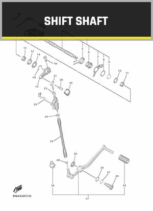 YAMAHA YZF-R6 RJ27 (2017-2021) OEM SHIFT SHAFT PARTS | Tenkateracingproducts.com