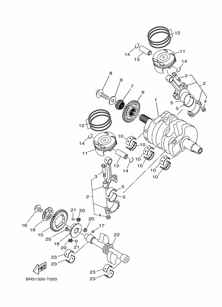 YAMAHA YZF-R3 (2019-2021) - CRANKSHAFT & PISTON | Tenkateracingproducts.com