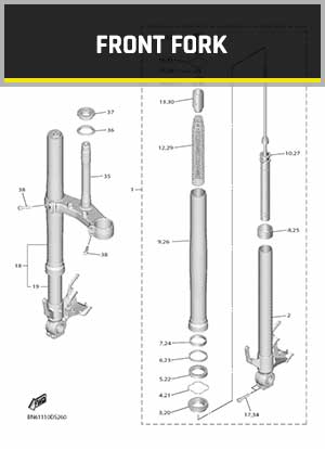 YAMAHA YZF-R6 RJ27 (2017-2021) OEM FRONT FORK PARTS | Tenkateracingproducts.com