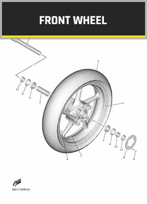 YAMAHA YZF-R6 RJ27 (2017-2021) OEM FRONT WHEEL PARTS | Tenkateracingproducts.com