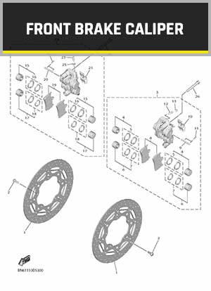 YAMAHA YZF-R6 RJ27 (2017-2021) OEM FRONT BRAKE CALIPER PARTS | Tenkateracingproducts.com