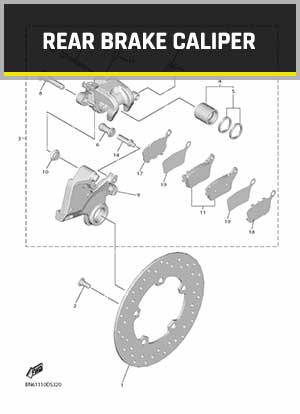 YAMAHA YZF-R6 RJ27 (2017-2021) OEM REAR BRAKE CALIPER PARTS | Tenkateracingproducts.com