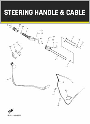 YAMAHA YZF-R6 RJ27 (2017-2021) OEM STEERING HANDLE & CABLE PARTS | Tenkateracingproducts.com