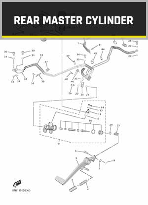 YAMAHA YZF-R6 RJ27 (2017-2021) OEM REAR MASTER CYLINDER PARTS | Tenkateracingproducts.com