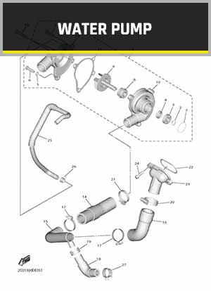 YAMAHA YZF-R6 RJ27 (2017-2021) OEM WATER PUMP PARTS | Tenkateracingproducts.com