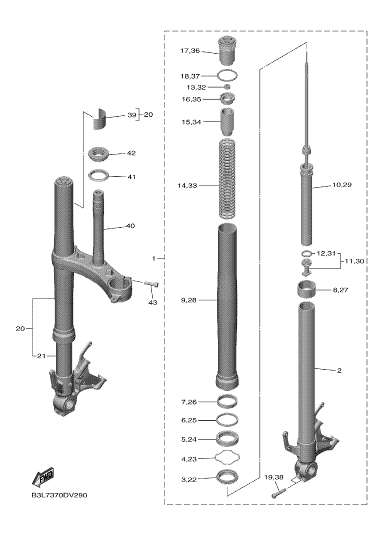 Yamaha YZF-R1 RN65 Front Fork OEM Parts | Tenkateracingproducts.com