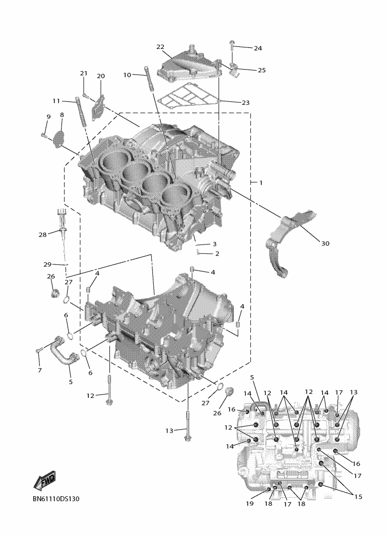 Yamaha YZF-R6 RJ27 Crankcase OEM Parts | Tenkateracingproducts.com