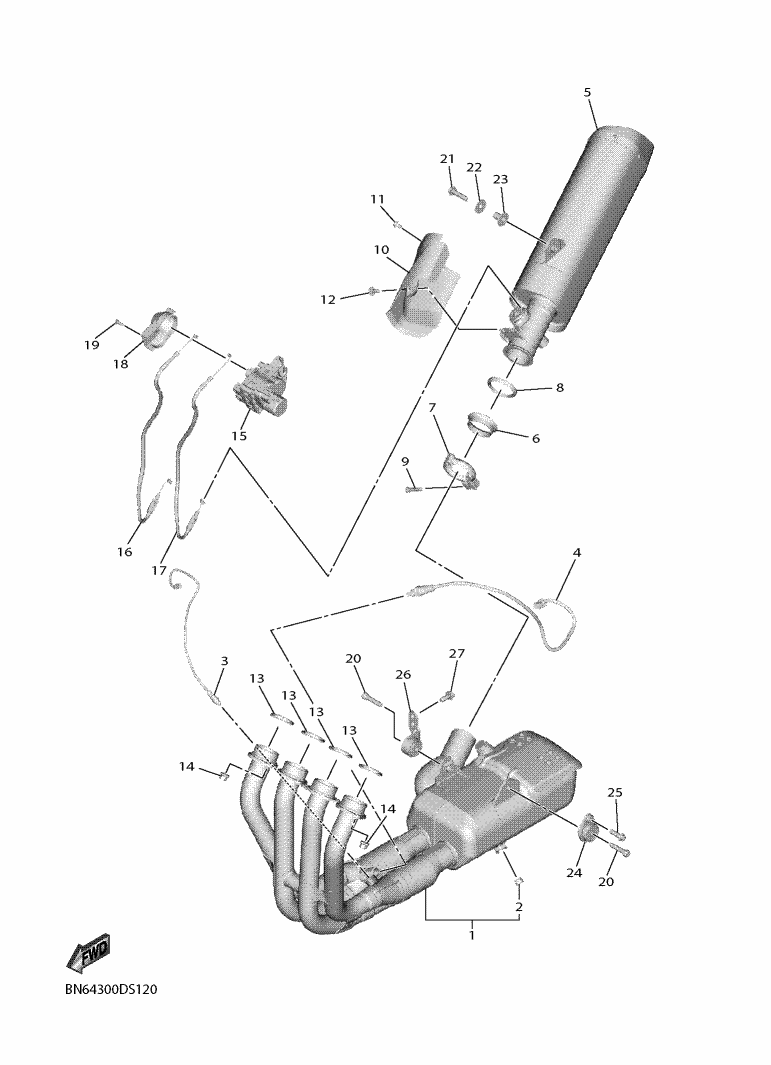 Yamaha YZF-R6 RJ27 Exhaust OEM Parts | Tenkateracingproducts.com