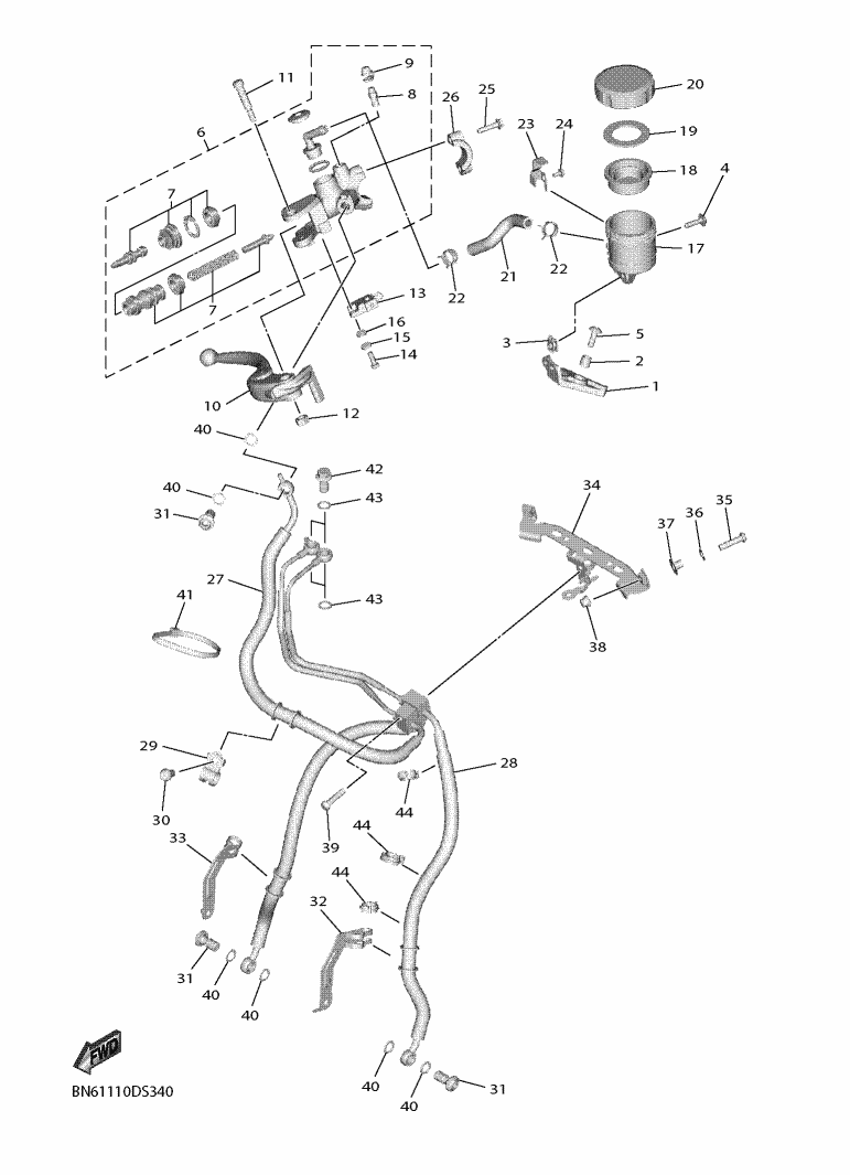 Yamaha YZF-R6 RJ27 Front Master Cylinder OEM Parts | Tenkateracingproducts.com