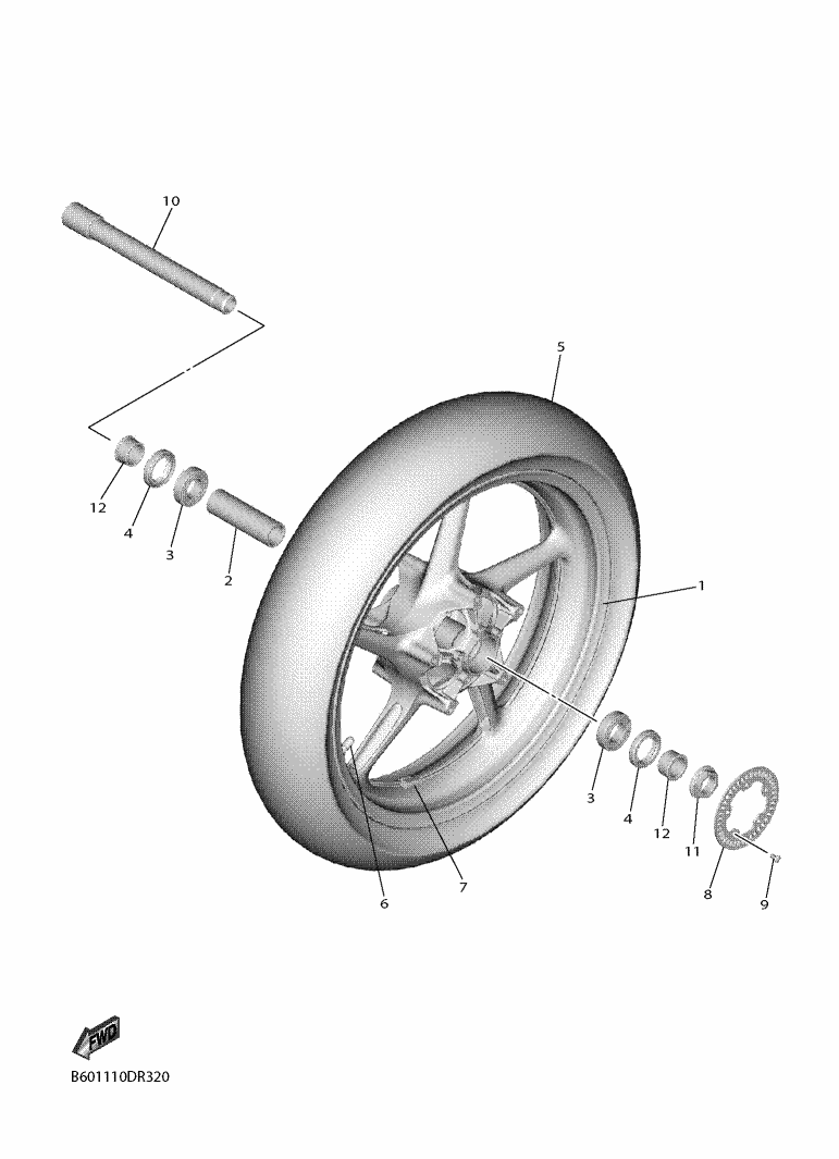 Yamaha YZF-R6 RJ27 Front Wheel OEM Parts | Tenkateracingproducts.com