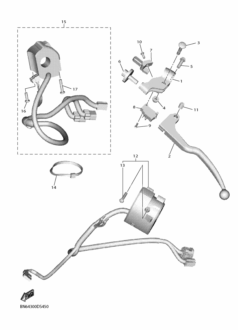 Yamaha YZF-R6 RJ27 Handle Switch & Lever OEM Parts | Tenkateracingproducts.com